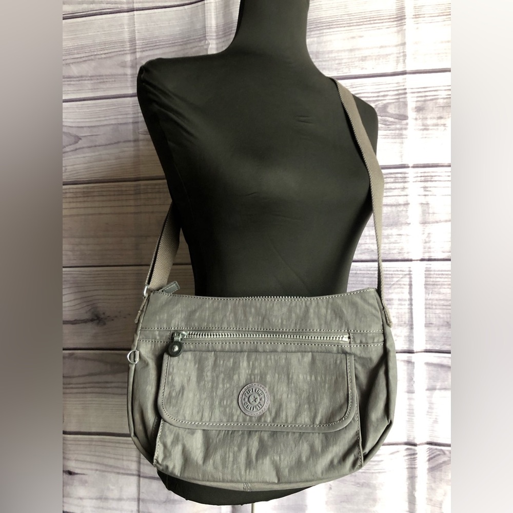 Kipling Syro Crossbody Shoulder Bag Purse Dark Gray